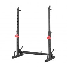 VEVOR Power Cage Squat Rack für Heimfitnessstudio mit verstellbarer Höhe & Breite, 250 kg Tragkraft, Krafttrainingsgerät mit Hantelablagen und J-Haken für Bankdrücken, Kniebeugen und Gewichtheben