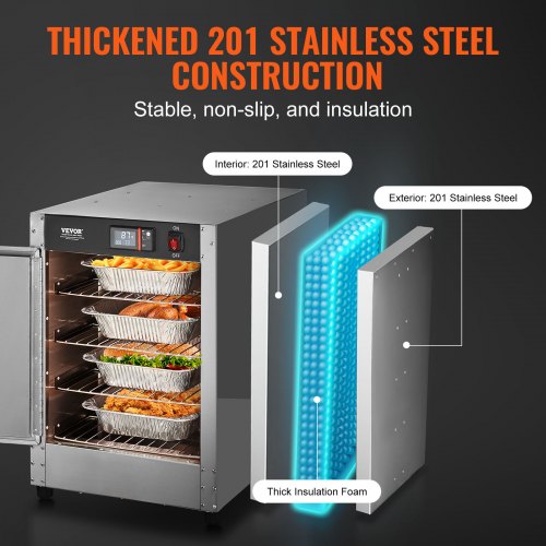 Produktbild von 4-etagiger Speisenwärmer 220V – 30–85 °C, 800 W, Mit Glasfront Und Herausnehmbaren Böden, Für Gastronomie & Catering