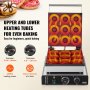 VEVOR Elektrischer Donutmaker, 2 kW Kommerzielle Donutmaschine mit Antihaftbeschichtung, 9 Löcher, Doppelseitige Heizwaffelmaschine für 9 Donuts, 50–300 °C, für Restaurants und den Heimgebrauch