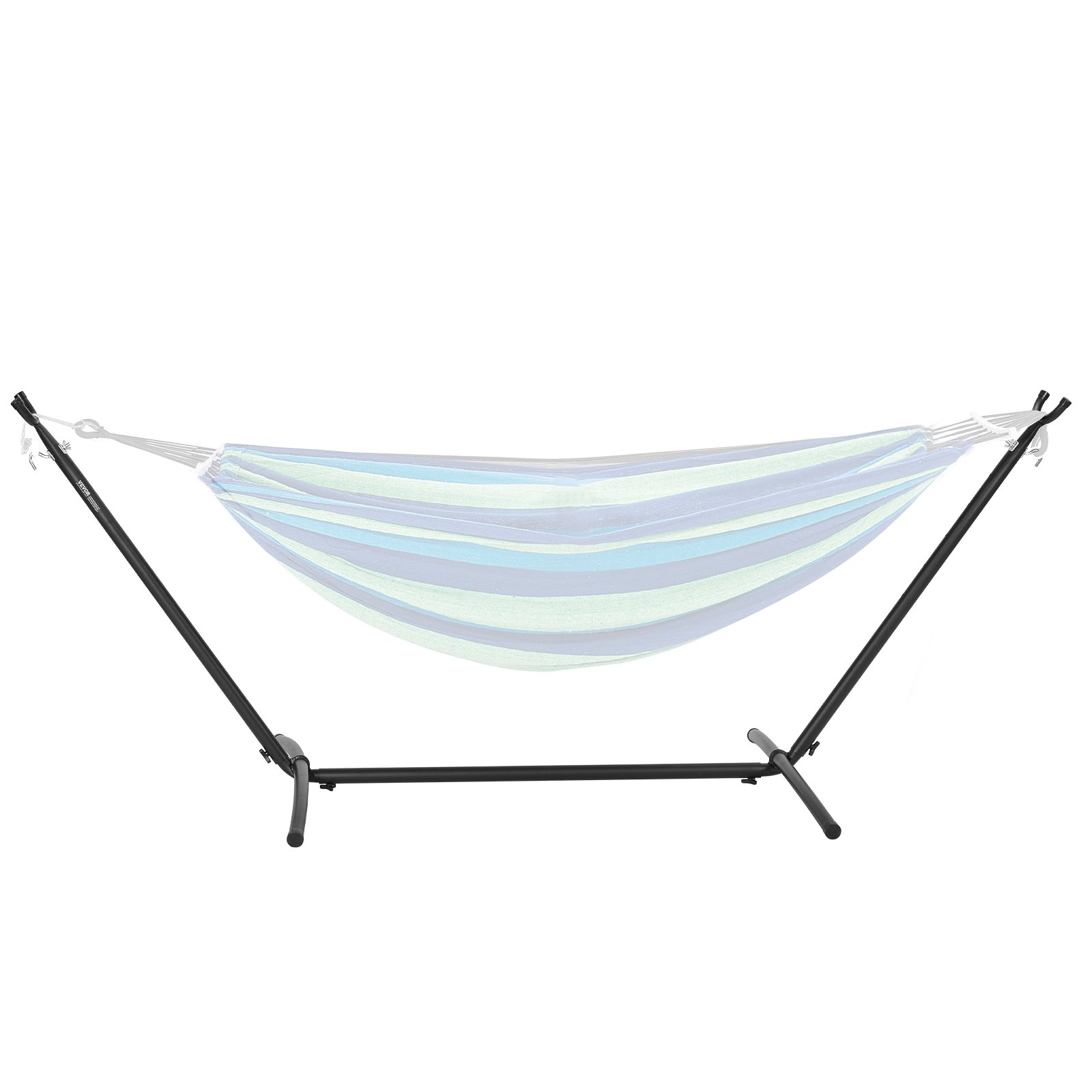 Portable hammock stand from VEVOR, 204 kg load capacity, steel hammock stand for 2 people, durable, adjustable hook hammock frame for 3.0–4.9 m long hammocks, space-saving with carrying bag for outdoor or indoor use