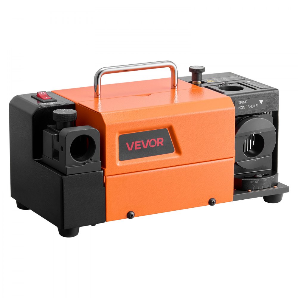 VEVOR Bohrerschleifgerät MR-13B, 3-15 mm, mit einstellbarem Lippenfreiwinkel & 95°-135° Spitzenwinkel, 4600 U/min 120-W-Schärfgerät mit 13 Spannzangen, CBN- & SDC-Schleifscheiben