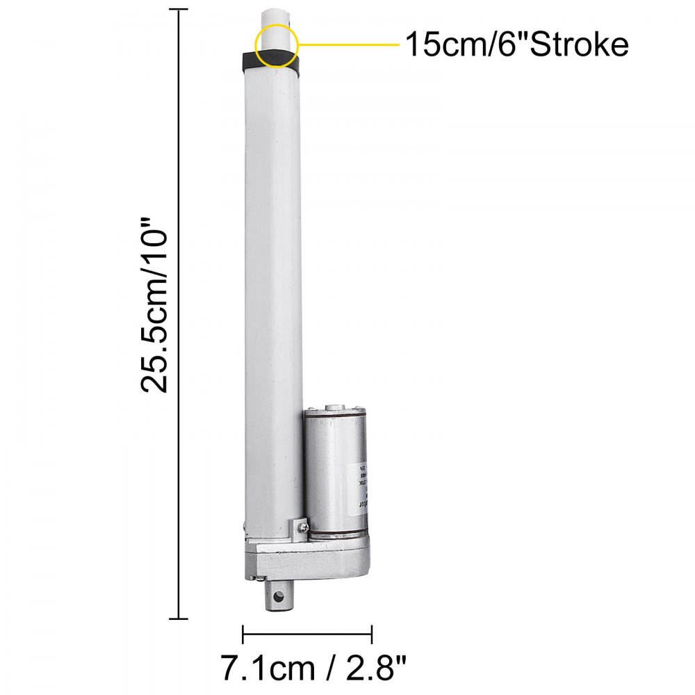VEVOR Hub Linearantrieb12 V DC, Linearaktuator 900 N Kraft Elektrischer Linearaktuator 150 mm, Aufzug Hub-Hub für Gerade, Elektrozylinder, Spindelantrieb, Hubzylinder, Elektrisch Motor Halterung 3 A