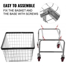 VEVOR Draht-Wäschewagen, Draht-Wäschekorb, 4,5 Scheffel, robust, mit 5-Zoll-Rädern