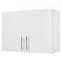 VEVOR Wandschrank für Waschküche, 2-stöckiger Wandhängeschrank mit verstellbarer Ablage, Küchenschrank mit 2 Türen, für Küche Bad Wäscherei, 40,6 x 81,3 x 61 cm (T x B x H), Oberschrank Weiß