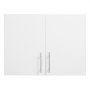 VEVOR Wandschrank für Waschküche, 2-stöckiger Wandhängeschrank mit verstellbarer Ablage, Küchenschrank mit 2 Türen, für Küche Bad Wäscherei, 40,6 x 81,3 x 61 cm (T x B x H), Oberschrank Weiß