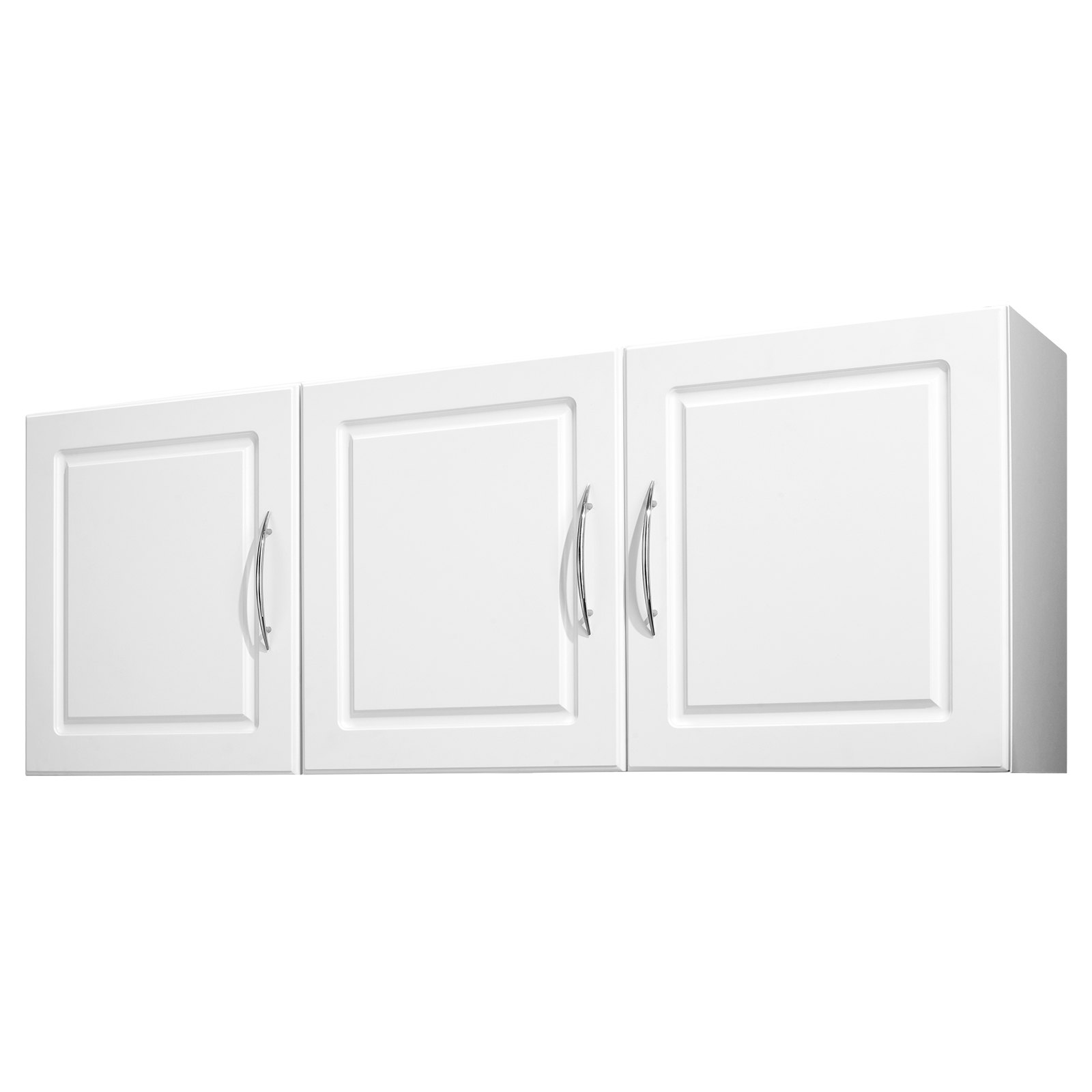 VEVOR Wandschrank für Waschküche, 2-stöckiger Wandhängeschrank mit verstellbarer Ablage, Küchenschrank mit 3 Türen, für Küche Bad Wäscherei, 31,6x137,2x51,6 cm (T x B x H), Oberschrank Weiß