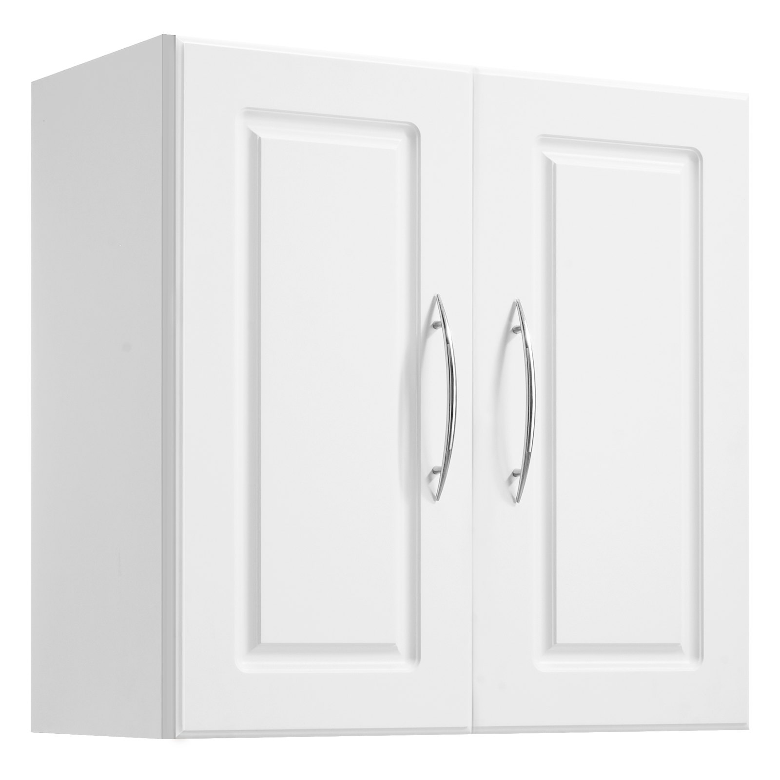 VEVOR Wandschrank für Waschküche Wandschrank, 2-stöckiger Wandhängeschrank (T x B x H / 30 x 60 x 60 cm) mit 2 Türen, Schrank-Organizer mit verstellbarem Regal, für Küche Garage Wäscherei weiß