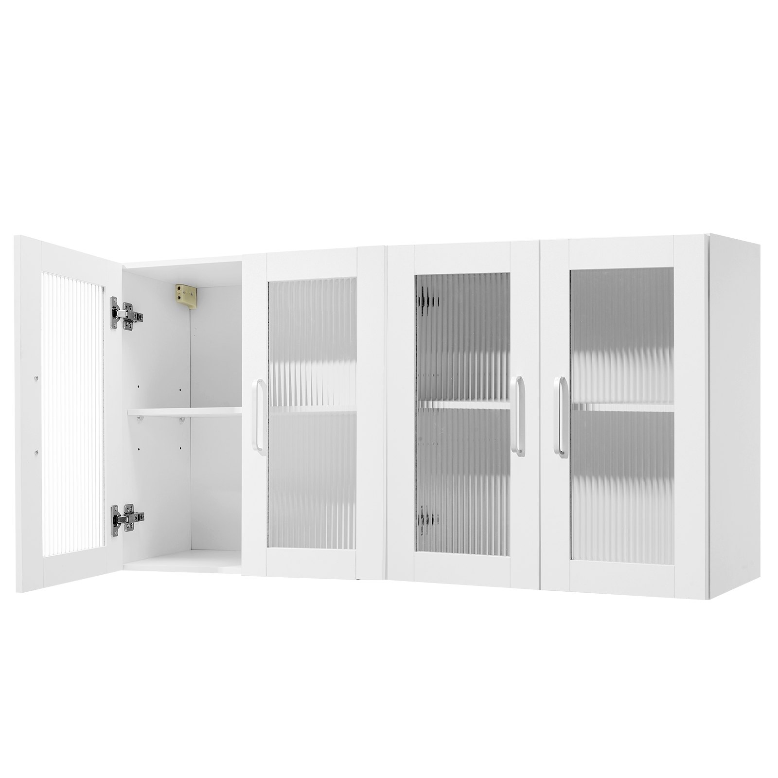 VEVOR Wandschrank für Waschküche Wandschrank, 2-stöckiger Wandhängeschrank (72,6 kg belastbar / 30,5 x 61 x 61 cm Einzelstück) mit 4 Türen, Schrank-Organizer mit verstellbarem Regal, für Küche Garage