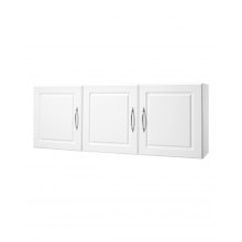 VEVOR Wandschrank für Waschküche Wandschrank, 2-stöckiger Wandhängeschrank (316 x 1372 x 516 mm) mit 3 Türen, Schrank-Organizer mit verstellbarem Regal, für Küche Garage Wäscherei weiß