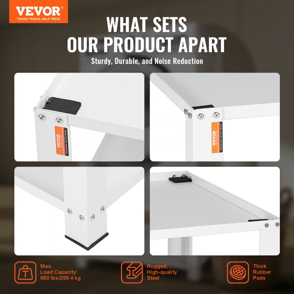 VEVOR Wäscheständer mit Ablagefach, 711,2 x 711,2 x 406,4 mm, Standplattform für Waschmaschine und Trockner, universelle Passform, 299,4 kg Kapazität, Multifunktionsbasis aus Stahl für Waschmaschine