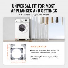 VEVOR Mini-Kühlschrankständer, Waschtrockner, Sockel, verstellbar, mit Rollen, 16–27 Zoll breit