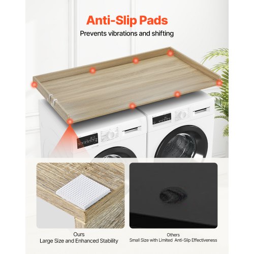 VEVOR Arbeitsplatte fr Waschmaschine & Trockner, 1370 x 700 x 69 mm Holzarbeitsplatte wasserabweisende Waschmaschinenabdeckung mit Anti-Rutsch-Pads, fr Aufbewahrung, Eichenfarbe | VEVOR DE VEVOR Arbeitsplatte fr Waschmaschine & Trockner, 1370 x 700 x 69 mm Holzarbeitsplatte wasserabweisende Waschmaschinenabdeckung mit Anti-Rutsch-Pads, fr Aufbewahrung, Eichenfarbe | VEVOR DE