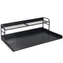 VEVOR Washer Dryer Countertop with Shelf, 137 x 69.9 cm Wooden Washer and Dryer Topper with Edge and 2 Hooks, Laundry Machine Topper for Laundry Closet Pantry Counter Organization and Storage, Black