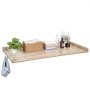 VEVOR Washer Dryer Countertop, 137 x 69.9 cm Wooden Washer and Dryer Topper with Edge & 2 Hooks, Water-Resistant Laundry Machine Topper for Laundry Closet Pantry Counter Organization and Storage, Oak