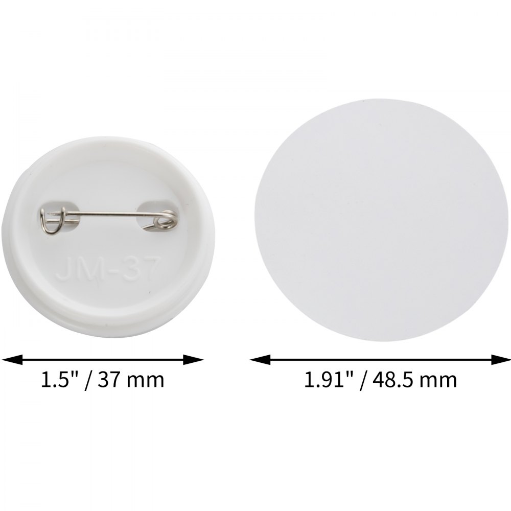 Vevor Buttonmaschine 37mm 500set Badgemaker Buttonrohlinge Buttonpresse Rohlinge