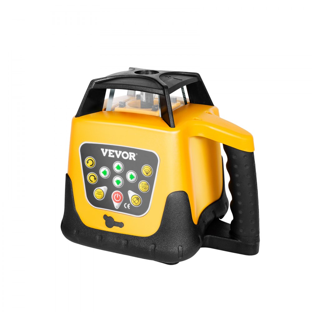VEVOR Rotationslaser-Wasserwaagen-Set, mit Stativ & Messlatte, grüner Strahl, 500 m Reichweite, Neigung einstellbar, 360-Grad-Drehung, flexibler Scanwinkel, mit Fernbedienungsempfänger & Tragetasche
