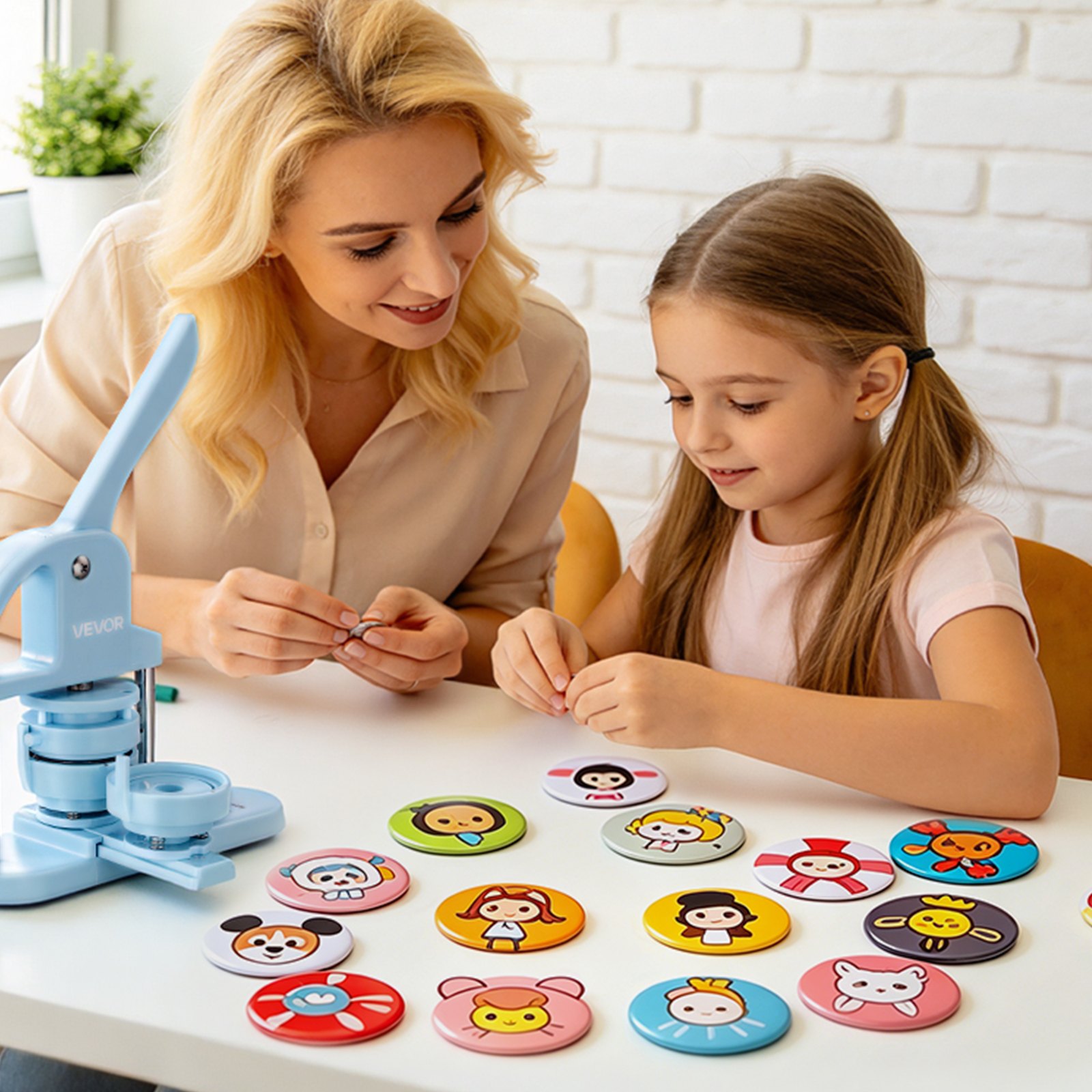 VEVOR Buttonrohlinge 100-tlg. 75mm für Buttonmaschine mit Sicherheitsnadel, Transparente Mylar-Folie & Runde Blanko-Papiere für DIY-Projekte zu Hause Schulveranstaltungen & Individuelle Studios
