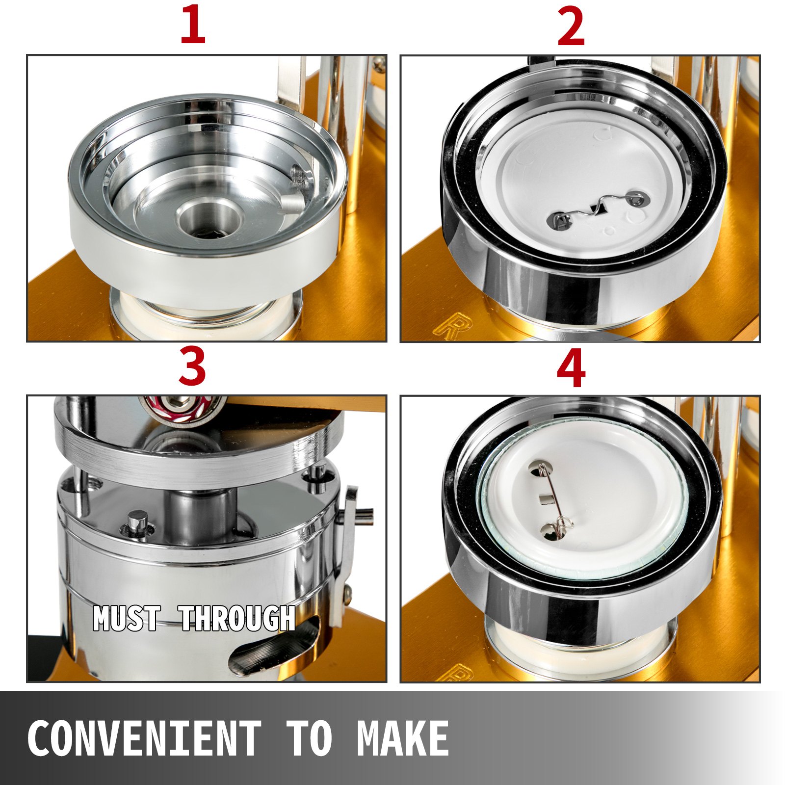 Buttonmaschine 32mm (1,25") 100 Stück Drehen Badge Button Maker Metalldia