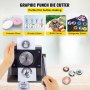 VEVOR 32 mm Micro Buttonmaschine Maschine Runde Button Button Maker aus Gusseisenmaterial 1,5 mm Schnittdicke Presse Maschine Runde Grafik Punch
