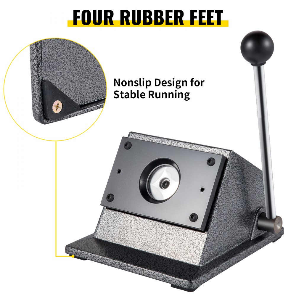 VEVOR Micro Buttonmaschine 44Mm, Maschine Runde Button Badge Maker aus Gusseisenmaterial, 1,5 mm Schnittdicke Presse Maschine Runde Grafik Punch Stanze, 4,06 kg Für Badge & Button, 22 x 18,5 x 13,5 cm