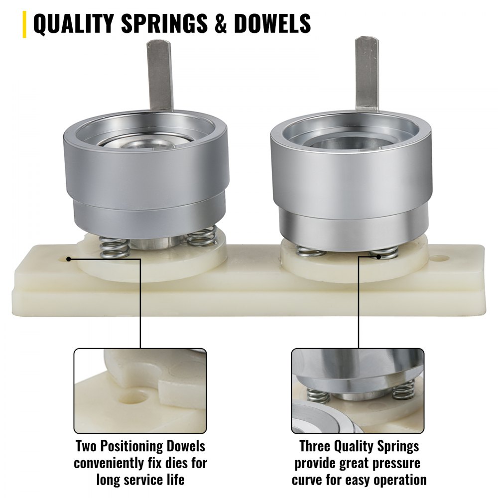 VEVOR Button Stempelsätze 32 mm Buttongröße aus ABS Metall, für Button Hersteller Buttonmaschine Buttonpresse, Badgemaker Ansteckbuttons selber machen DIY Abzeichen Button Anstecker