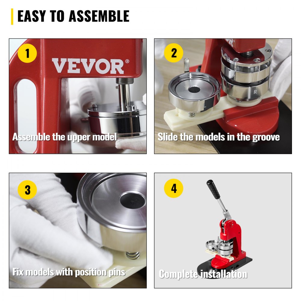 VEVOR Button Stempelsätze für 50 mm Größe Abs DIY Button Maker Maschine Aluminiumlegierung Button Maker Buttonmaschine Buttonpresse Badgemaker