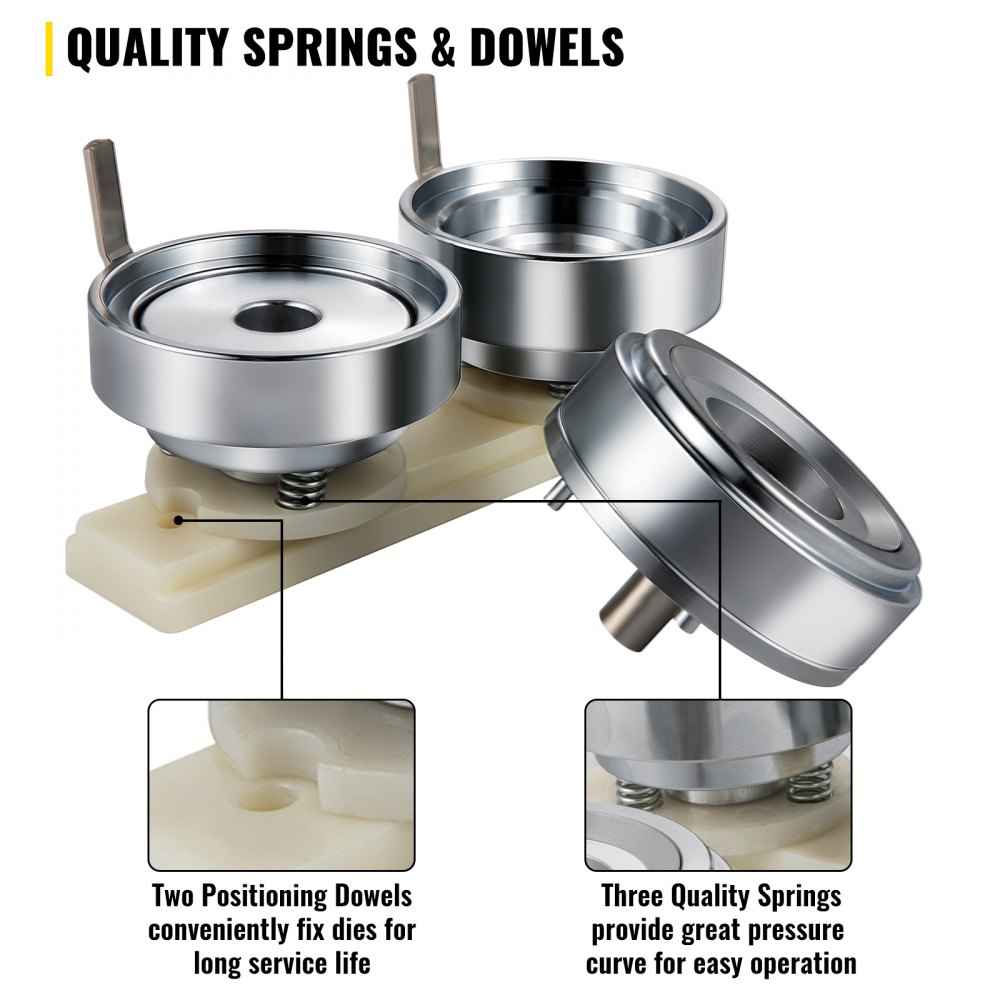 VEVOR Button Stempelsätze ABS Metall für 58mm Buttongröße, für Button Maker Buttonmaschine Buttonpresse DIY Abzeichen Button Anstecker, Badgemaker Ansteckbuttons selber machen