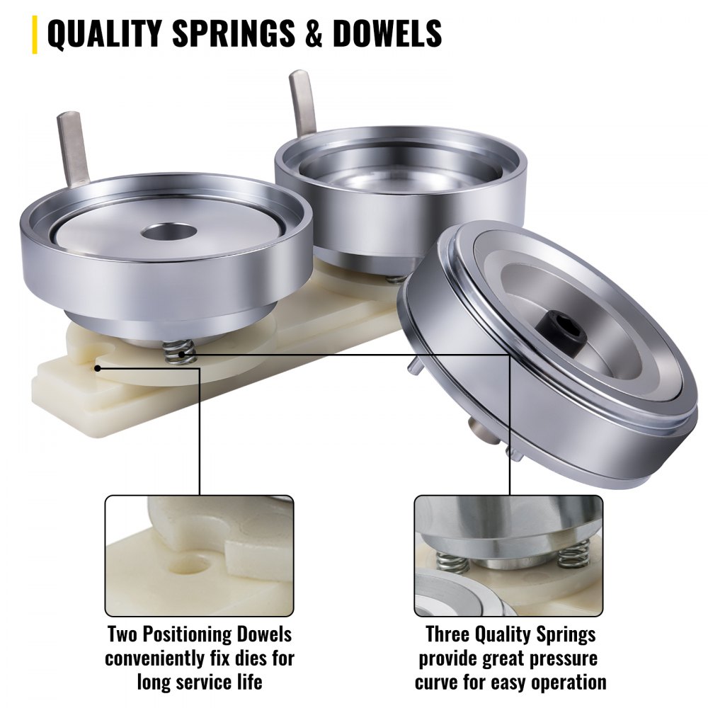 VEVOR Button Stempelsätze 75 mm, Rund Buttonmaschine, Buttonpresse, für 75mm Buttongröße, Badgemaker Ansteckbuttons selber machen Abzeichenerstellungsmaschine für Hemd und Jacke