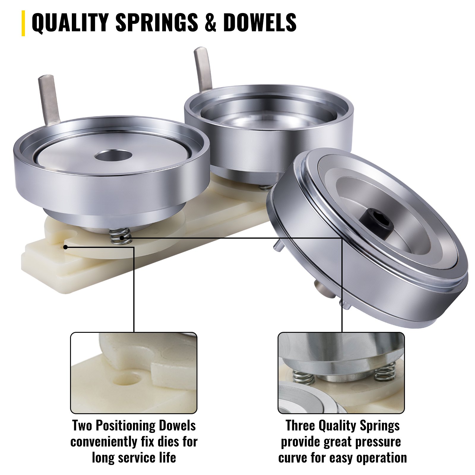 VEVOR Button Stempelsätze 75 mm, Rund Buttonmaschine, Buttonpresse, für 75mm Buttongröße, Badgemaker Ansteckbuttons selber machen Abzeichenerstellungsmaschine für Hemd und Jacke