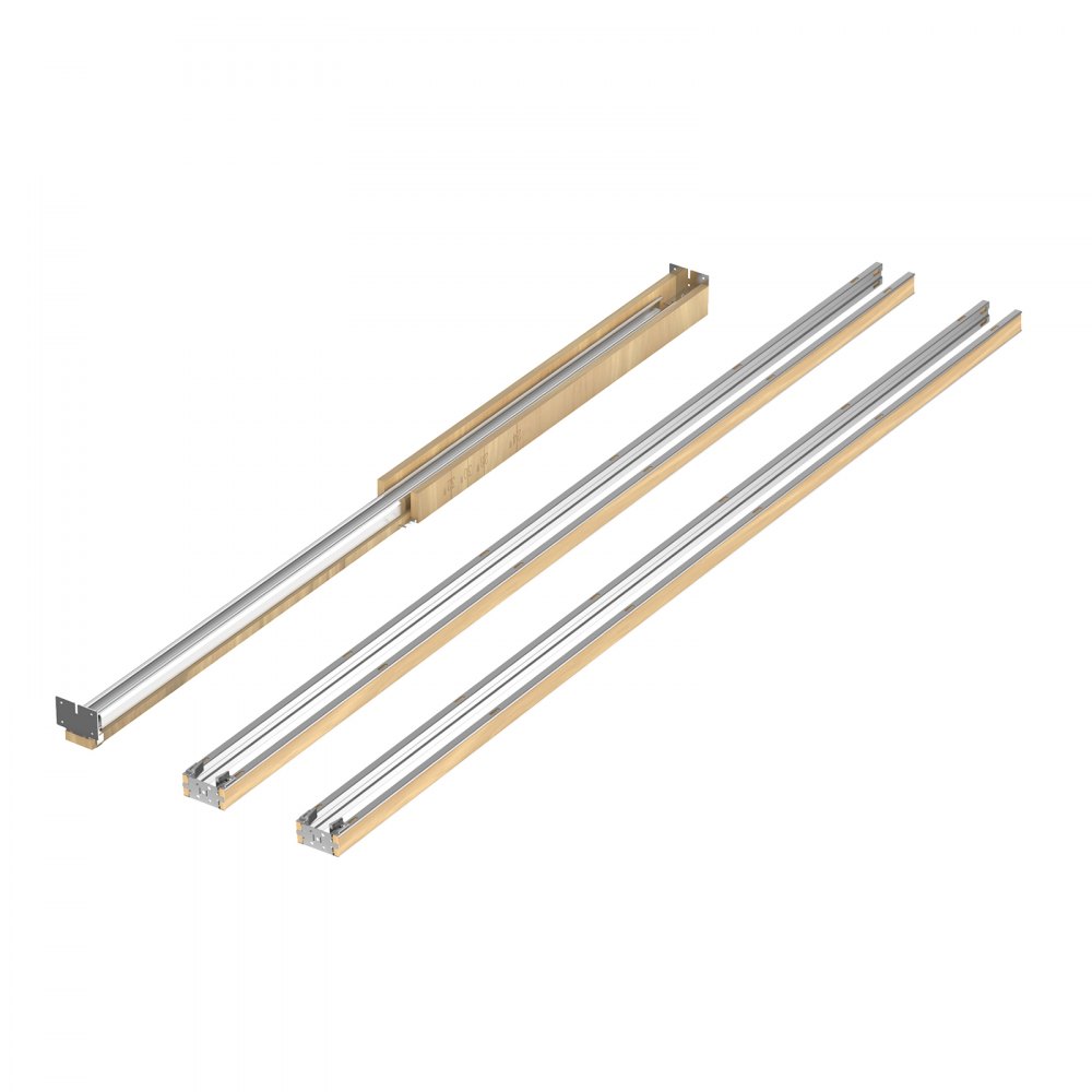 VEVOR Schiebetürrahmen-Set für 610–762 mm breite & 2032 mm hohe Türen, Schiebetürsystem-Set aus verzinkter Stahl & Holz mit Zwei-Wege-Soft-Close-Mechanismus & sanftem Gleiten, für Wohnzimmer