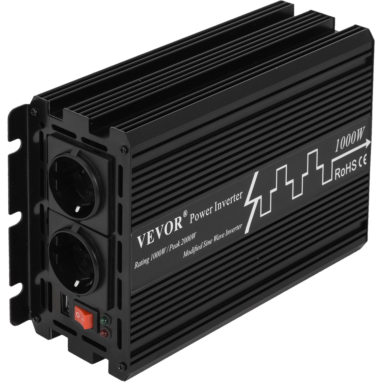 Mod Sinus Spannungswandler 12v 230v 1000w Max.2000w Wechselrichter Inverter