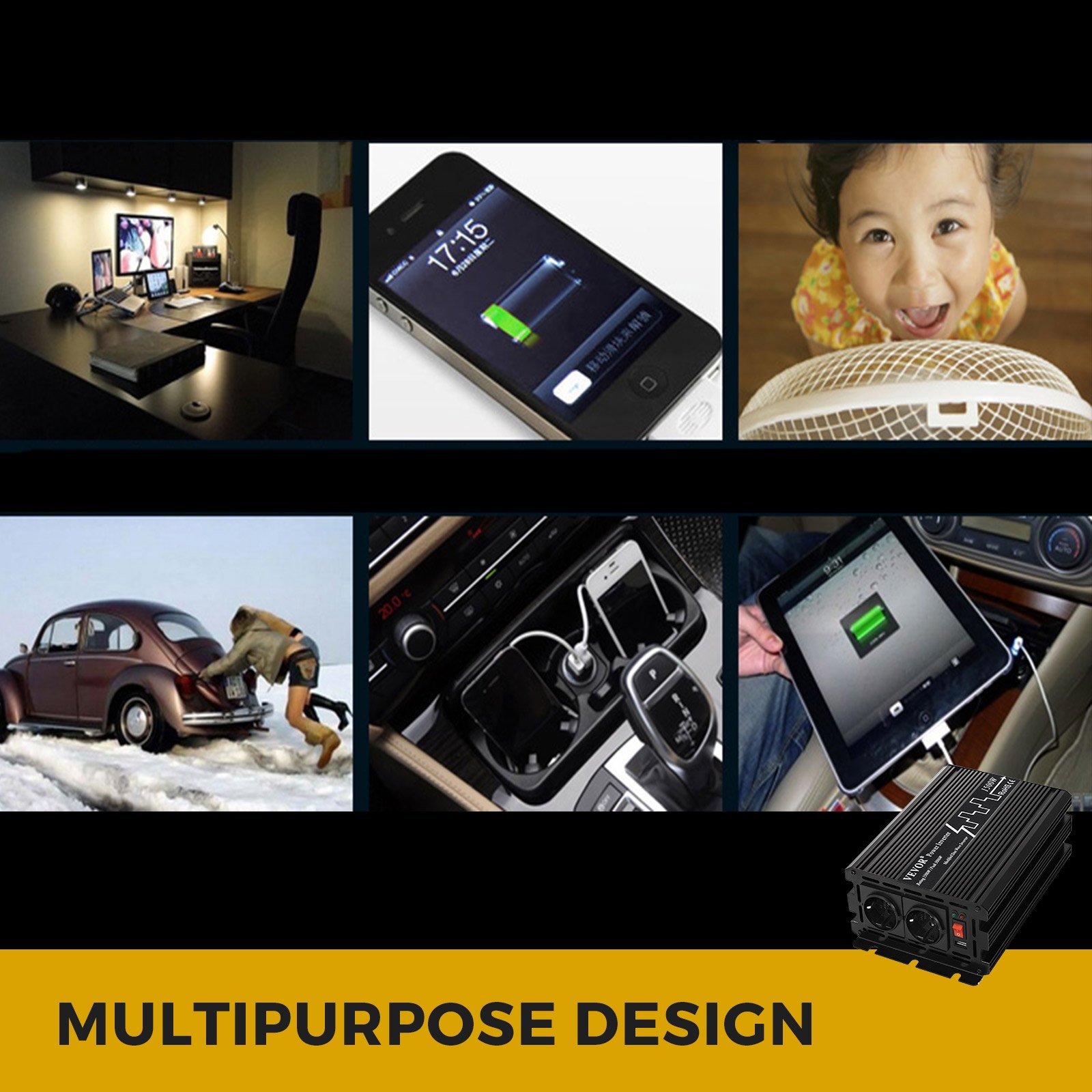 Spannungswandler 1500 3000 Watt 24v 230v Wechselrichter Softstart Neu