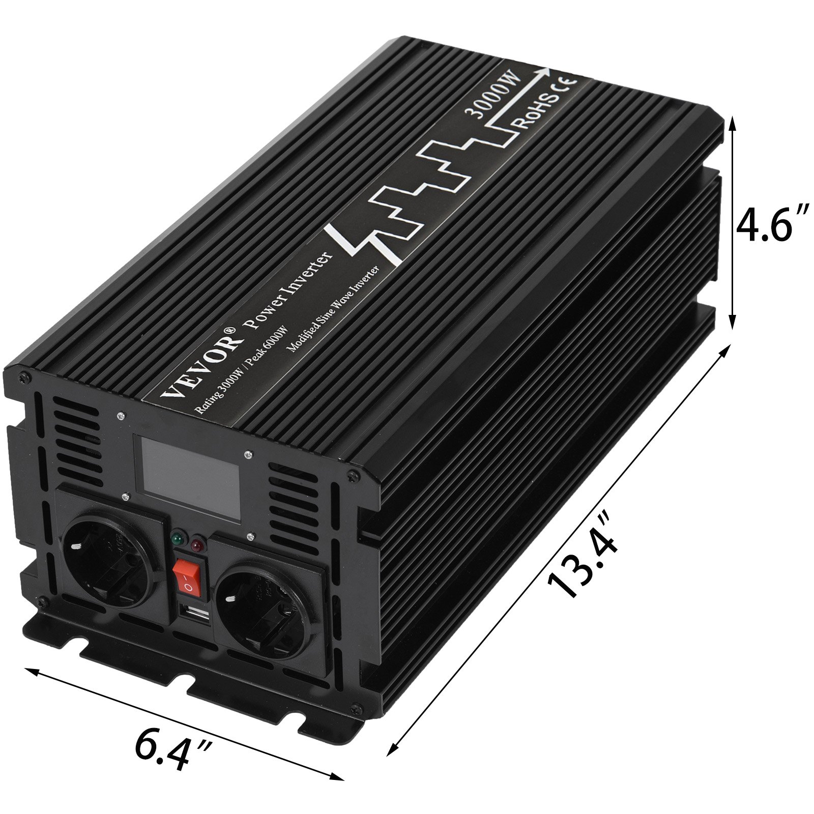 3000w/6000w 12v Zu 230v Spannungswandler Umformer Wechselrichter Lcd Usb Lkw