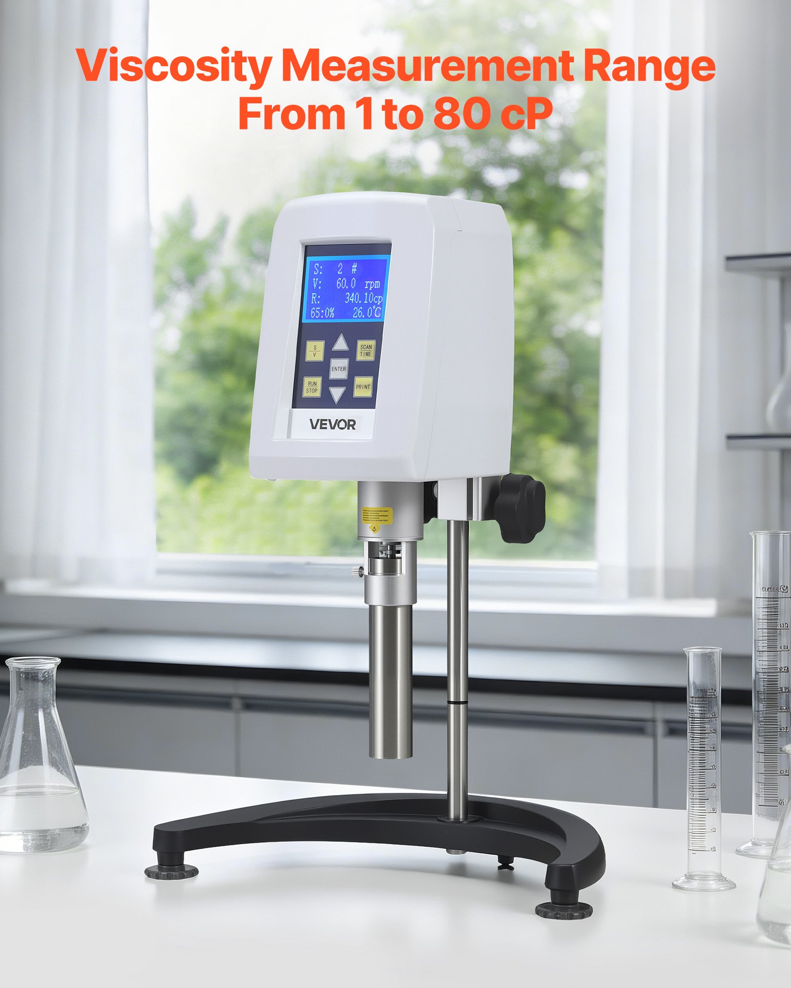 VEVOR Rotoren Ersatz für Digitalanzeige Rotationsviskosimeter, Inkl. 0# Spindel aus 304 Edelstahl, 1-80 cP Laborprüfgerät, Exkl. für VEVOR Viskositätsmessgerät Modell NDJ-5S NDJ-8S SNB-2T LVDV-2T