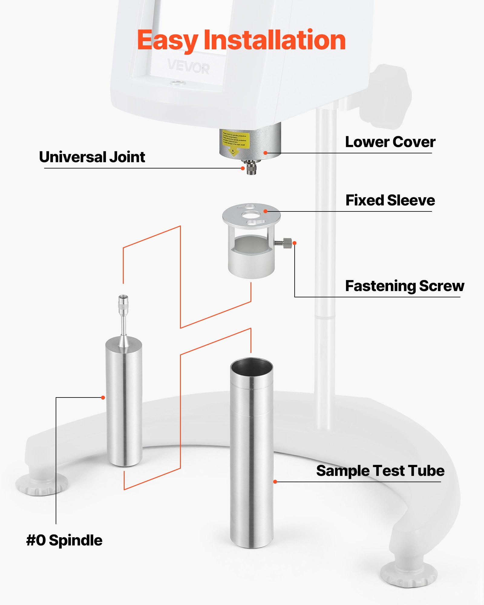 VEVOR Rotoren Ersatz für Digitalanzeige Rotationsviskosimeter, Inkl. 0# Spindel aus 304 Edelstahl, 1-80 cP Laborprüfgerät, Exkl. für VEVOR Viskositätsmessgerät Modell NDJ-5S NDJ-8S SNB-2T LVDV-2T
