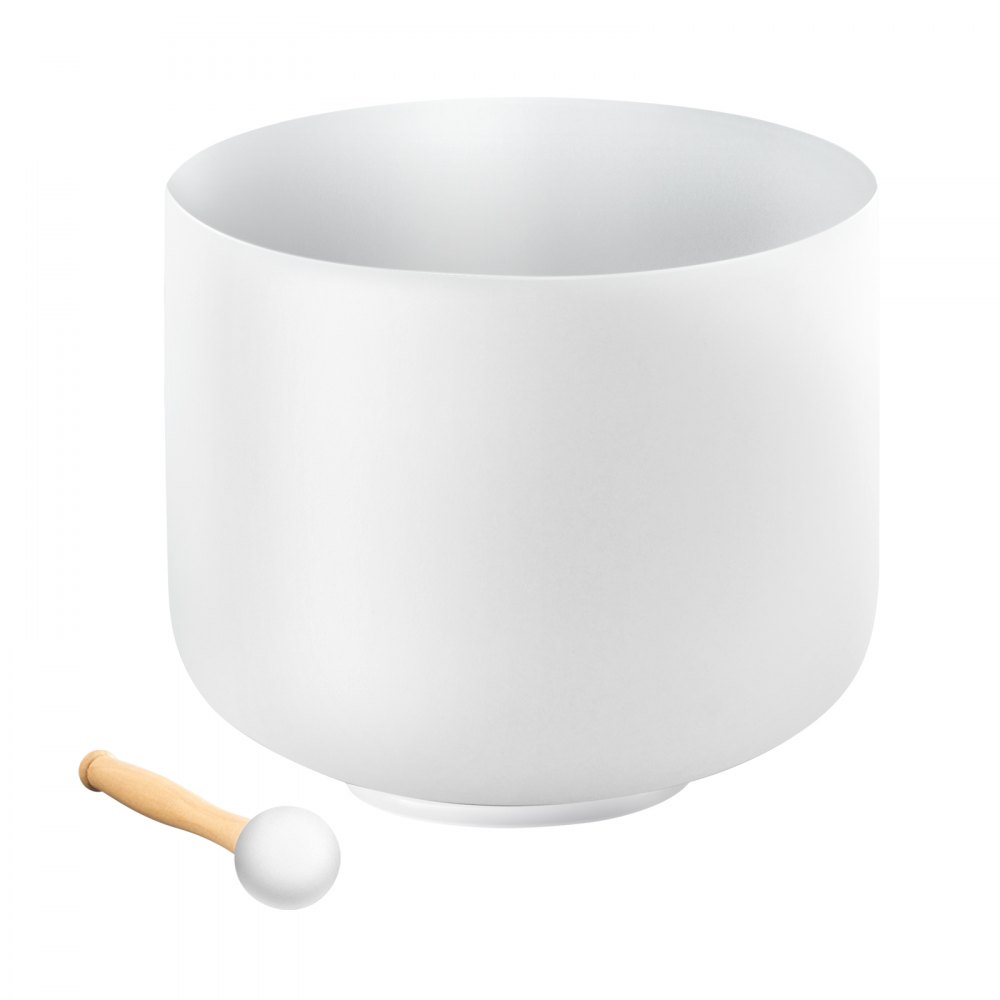 VEVOR Klangschale Kristall, 203 mm große F-Note Wurzel-Chakra Klangschale, mattierte Quarz-Klangschale mit Gummihammer und O-Ring, perfekt für Meditation, Yoga, Klangbäder, Klangheilung