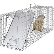 VEVOR Waschbärfalle Katzenfalle Marderfalle Wetterfeste robuste Lebendfalle Falle 2 Eingänge Tierfalle 785×254×305mm Lebend Kaninchenfalle Katzenfalle Drahtfalle für Marder Katze Waschbär