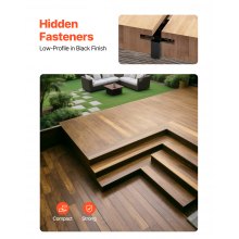 VEVOR 600x versteckte Befestigungen, Abstandshalter Terrassendielen, universelle Verbund-T-Clips & Kunststoffbefestigungen mit Schrauben, geeignet für 6,5-mm-Plattenabstände & 10 mm Plattenhöhe