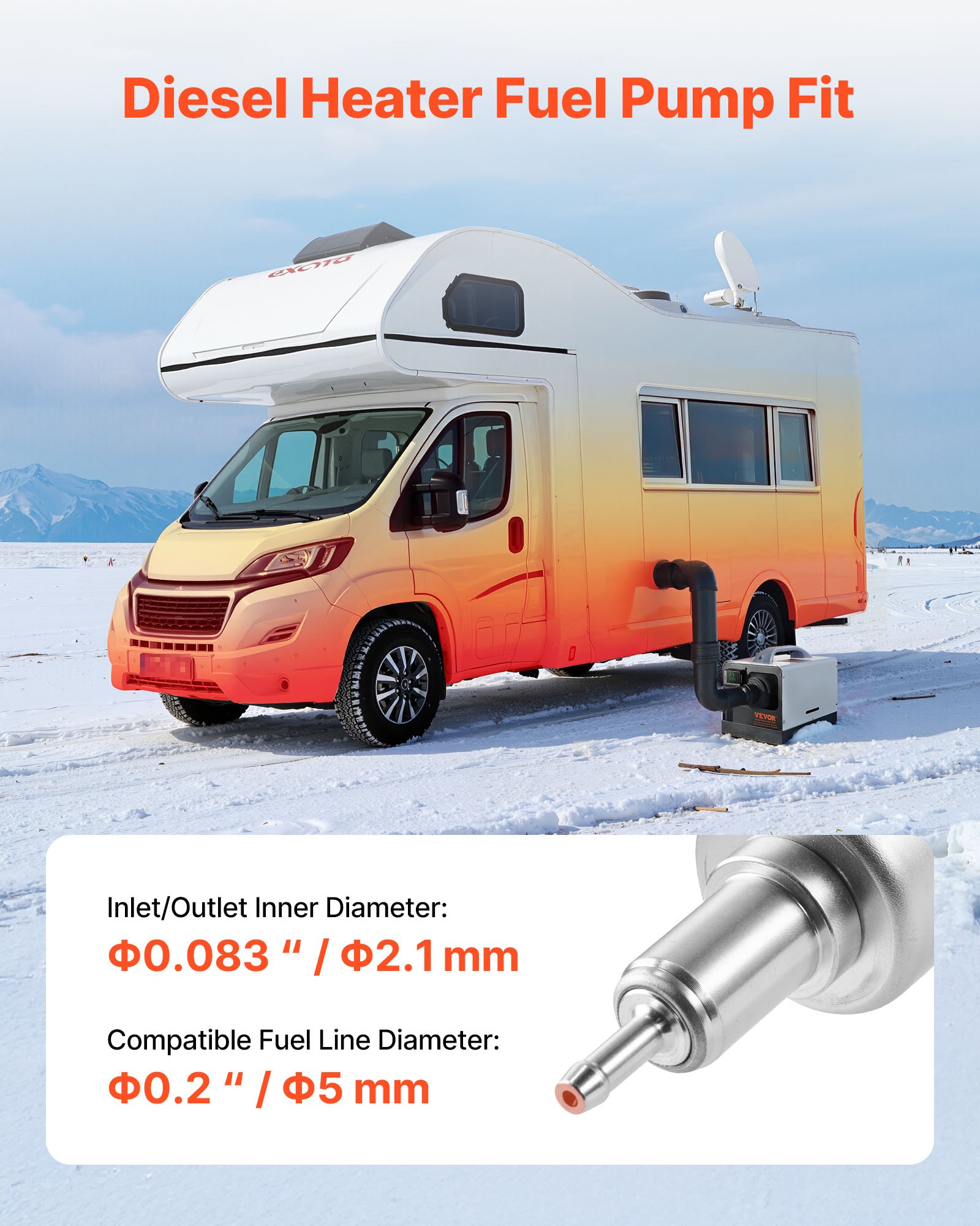 VEVOR Dieselheizungs-Kraftstoffpumpe 12/24 V DC Auto-Luftheizung Dieselkraftstoff-Dosierpumpe, 22 bis 32 ml Luftdiesel-Standheizungspumpe für 2/5/8 kW Dieselheizungen, leises Design, Pulstechnologie