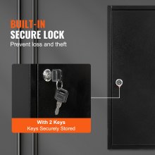 VEVOR Schlüsselschrank Schlüsselkasten 100 Schlüssel, Schwarz Schlüsselbox Schlüsseltresor Einstellbar, Abschließbarer Schlüsselschrank mit 10 Schlüsselhaltern, 2 Schlüsseln & 2 Karteikarten