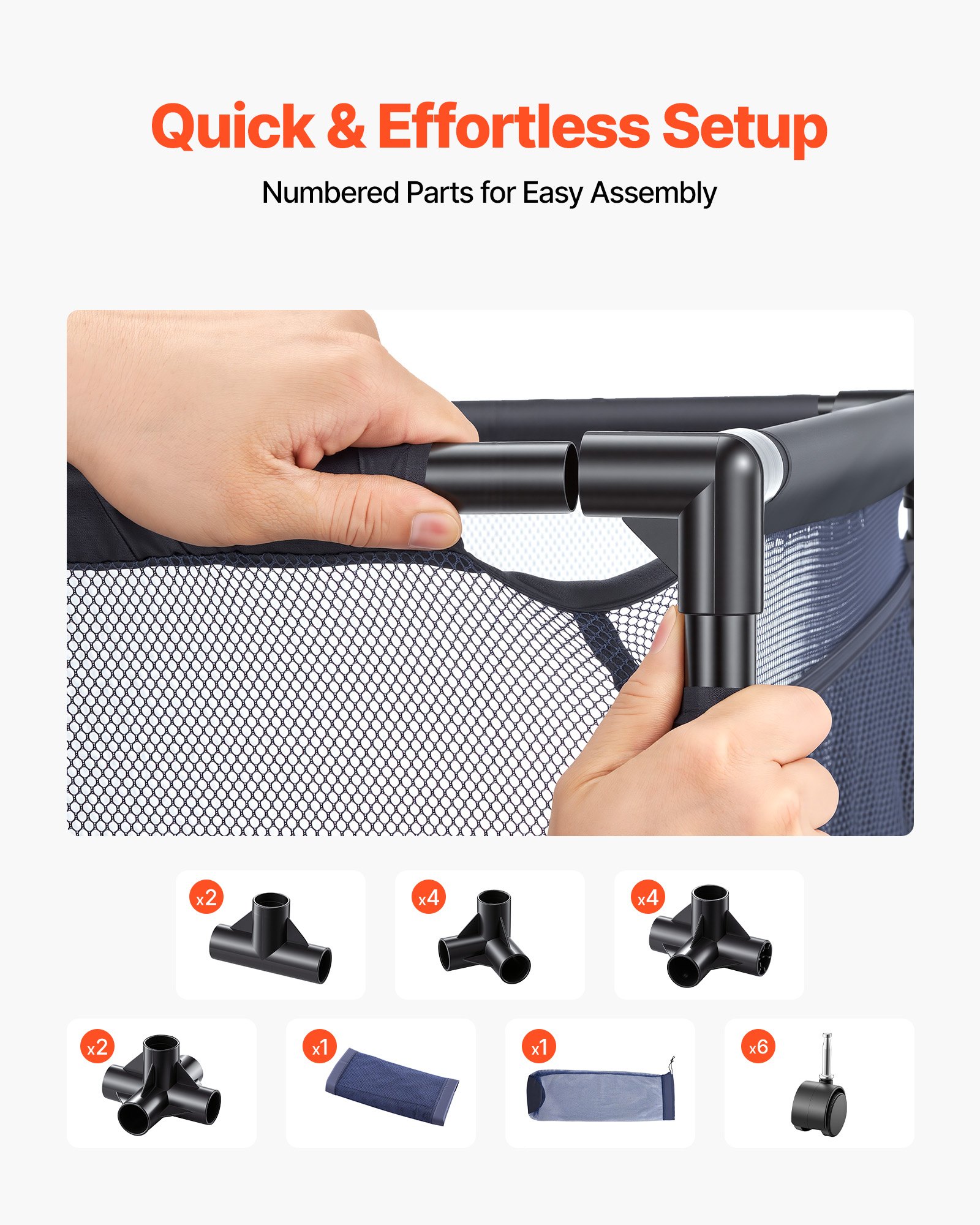 VEVOR Pool-Aufbewahrungsbehälter 93,5 x 61 x 90,4 cm, Aufbewahrungsbox für Pools mit 6 Rollen, Netz-Organizer mit Metallrahmen & Seitentaschen, Organisationskorb für Pool-Nudeln Schwimmausrüstung