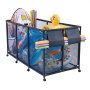 VEVOR Pool Storage Bin, 175.5 x 81.5 x 89 cm, Rolling Pool Float Storage Organizer with Side Pockets & Noodles Holder, Durable Metal Frame, Poolside Toys Breathable Mesh Basket for Swimming Pools