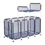VEVOR Pool Storage Bin, 169 x 85 x 165 cm, Rolling Pool Float Storage Organizer with Side Pockets & Noodles Holder Rack, Durable Plastic Frame, Poolside Toys Mesh Basket for Swimming Pools