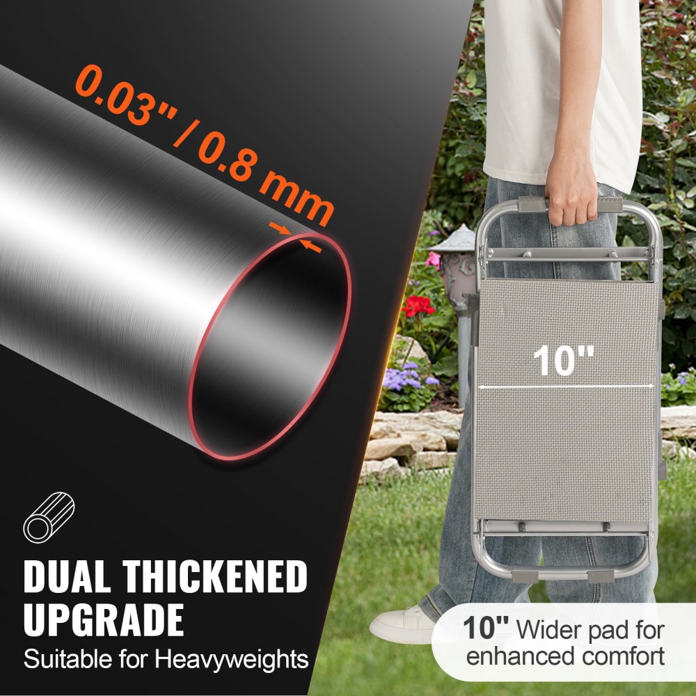 VEVOR Gartensitzkniebank Kniebank mit weichem Kniekissen für Gartenarbeit - Garten-Kniebank klappbar Gartenhocker bis 150 kg mit Werkzeugtaschen, Gartenstuhl zum Knien & Sitzen 550 x 300 x 445 mm