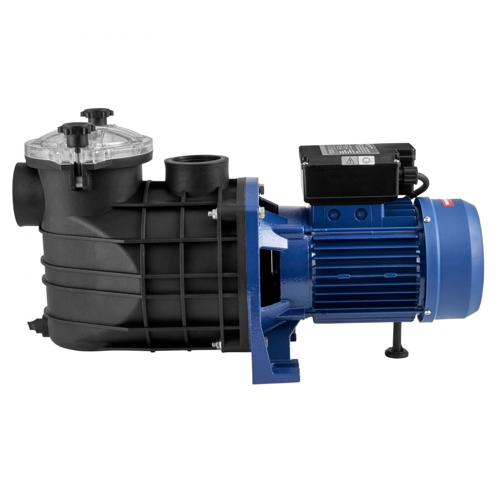 VEVOR Schwimmbadpumpe, 2,5 PS, 120 GPM max. Durchfluss, Einzelgeschwindigkeits-Filterpumpe, 220 V, 2850 U/min, 16 m max. Förderhöhe, Poolpumpe mit Filterkorb, für Aufstellpools, Whirlpools, Spas