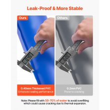 VEVOR Pool Beschwerungssack, 6 Packungen à 121 cm, 0,4 mm dicke PVC-Säcke mit Gewichten mit auslaufsicherem Schraubverschluss, Wassersäcke zur Befestigung von Poolabdeckungen im Winter, blau