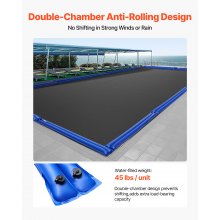 VEVOR Pool Beschwerungssack, 6 Packungen à 238 cm, 0,4 mm dicke PVC-Säcke mit Gewichten mit auslaufsicherem Schraubverschluss, Wassersäcke zur Befestigung von Poolabdeckungen im Winter, blau