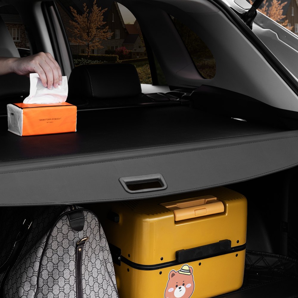 VEVOR Einziehbare Laderaumabdeckung Kofferraumabdeckung für Jeep Grand Cherokee 2 Row 2022-2025 5-Seater, UV-beständige Kofferraumabdeckung aus Aluminiumlegierung & PVC-Lederstruktur