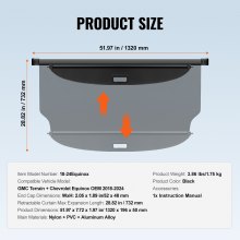 VEVOR Einziehbare Laderaumabdeckung GMC Terrain + Chevrolet Equinox 2018-2024