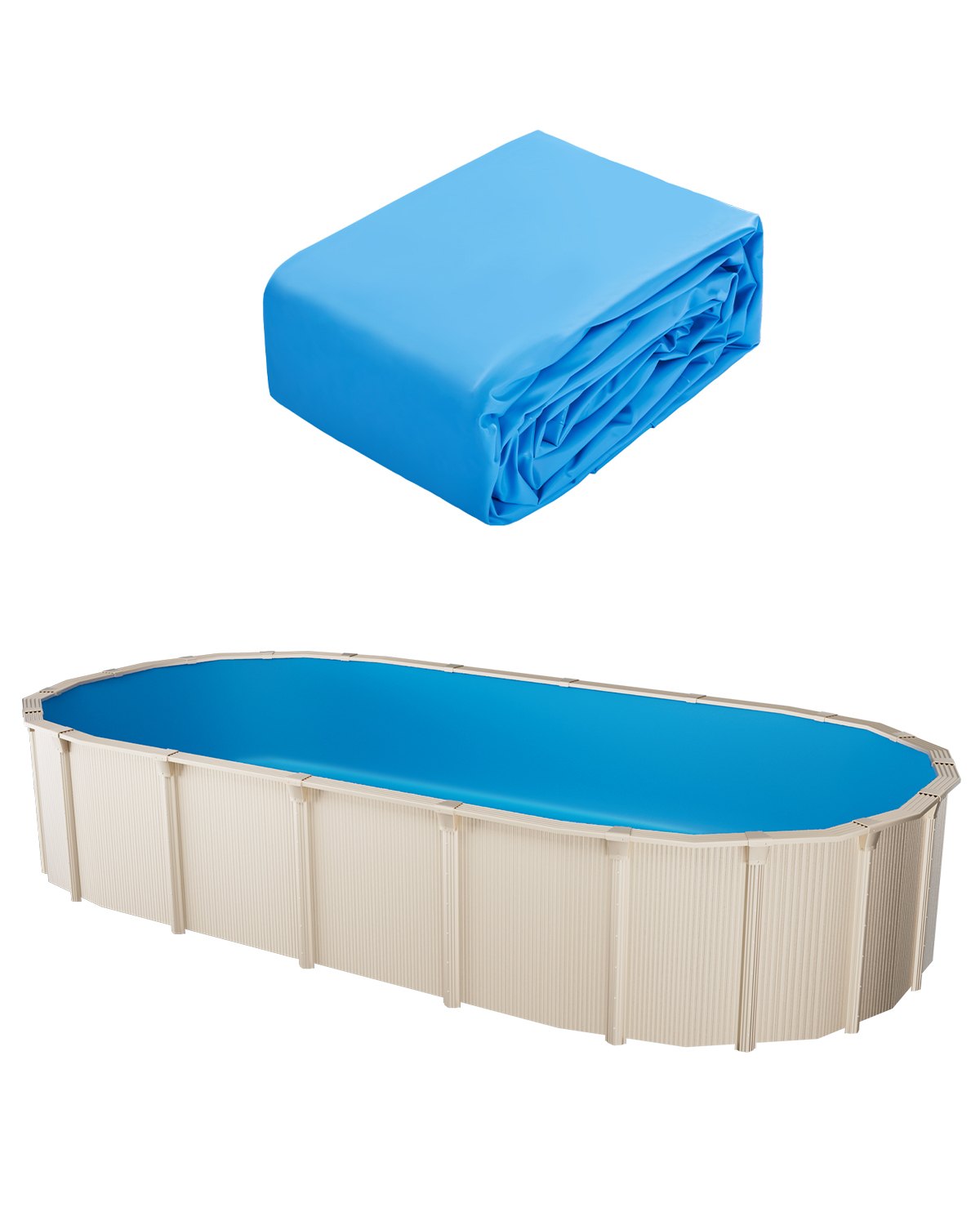 VEVOR Oval Pool Liner, 730x375x147 cm, Inner Liner, Replacement Liner, Pool Liner, Standard Thickness Vinyl Liner, Wear-Resistant, for Above Ground Pools with 132 cm High Walls, Solid Color